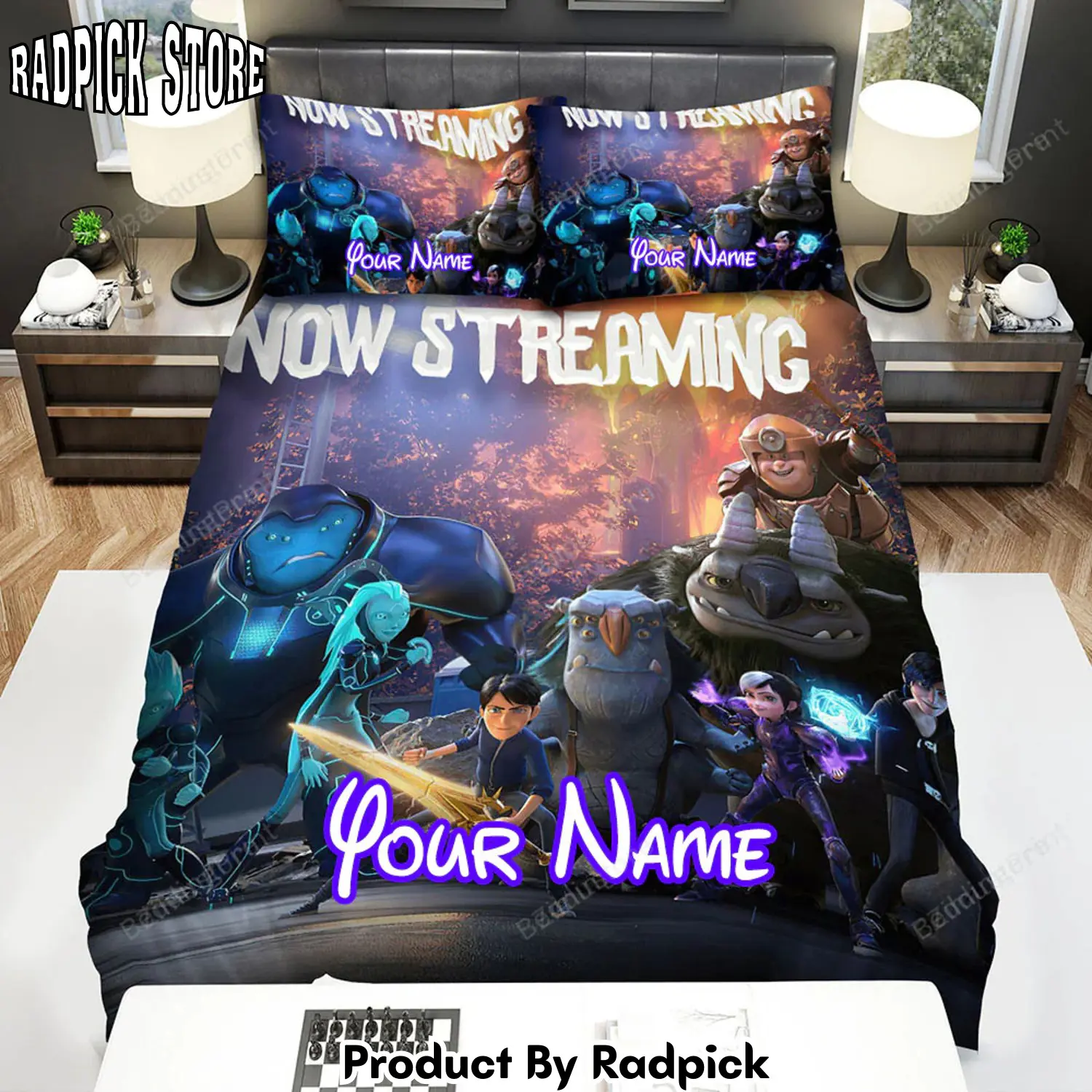 Radpick trollhunters rise of the titans movie poster 3 bed sheets duvet cover personalized name bedding sets rp327631